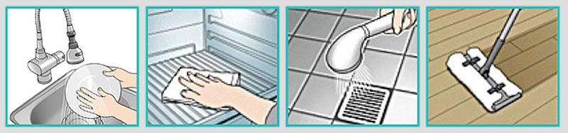 Nước ion ArirangION giúp cho việc vệ sinh các khu vực dơ bẩn và có mùi hôi mà không cần dùng hóa chất tẩy rửa.